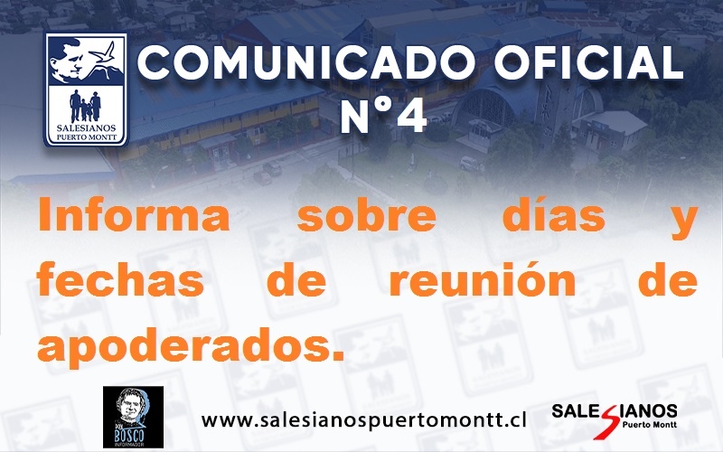 Comunicado Oficial N° 4/25 Informa sobre días y fechas de reunión de apoderados